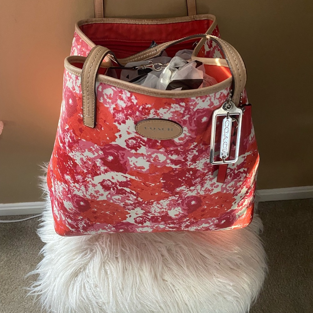 Coach Peyton Floral Print Tote Bag
